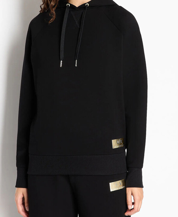 Kadın Felpa Kapüşonlu Sweatshirt-Siyah 