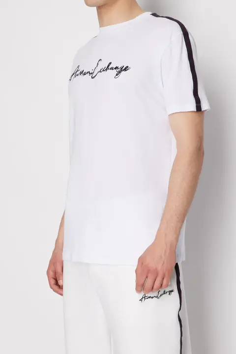 Bisiklet Yaka Erkek T-Shirt-Beyaz 