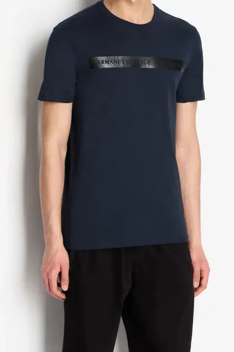 Bisiklet Yaka T-Shirt-Lacivert 