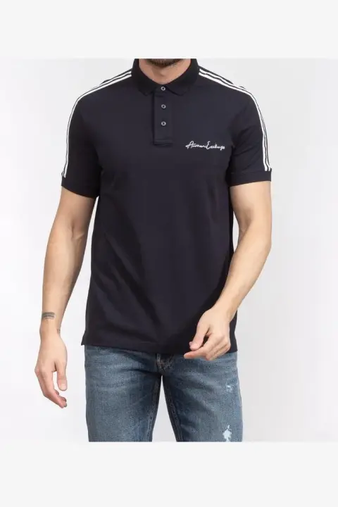 Erkek Armani Exchange Polo Yaka T-Shirt - Lacivert 