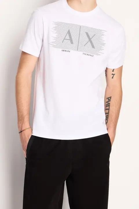 Erkek Bisiklet Yaka T-Shirt-Beyaz 