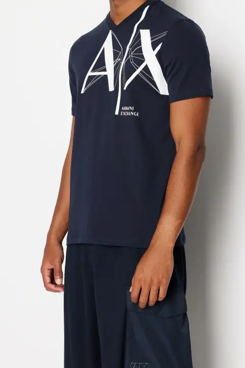 Erkek Bisiklet Yaka T-Shirt-Lacivert 