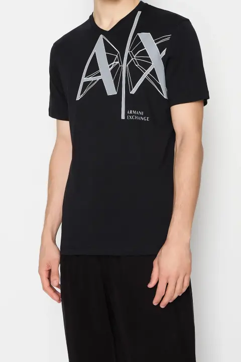 Erkek Bisiklet Yaka T-Shirt-Siyah 