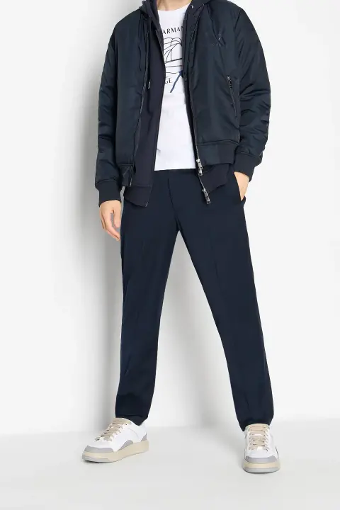 Erkek Fermuarlı Sweatshirt-Lacivert 