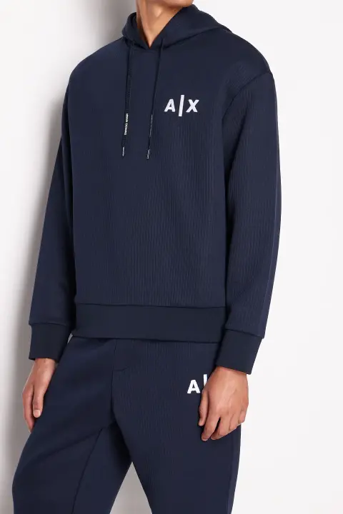 Erkek Kapüşonlu Sweatshirt-Lacivert 