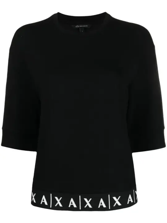 Kadın Bisiklet Yaka T-Shirt-Siyah 