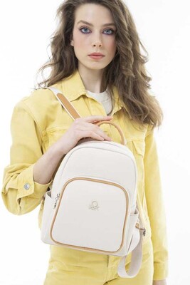 Gofraj Baskılı Sırt Çantası Bnt_615-Bej-A.Camel 