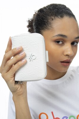 Graffiti Kadın Cüzdan-Beyaz 