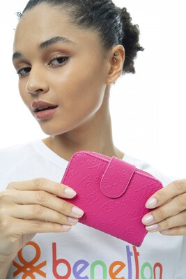 Graffiti Kadın Cüzdan-Fuşya 