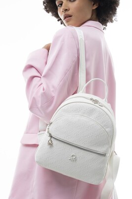 Graffiti Kadın Sırt Çantası-Bnt_1066-Beyaz 