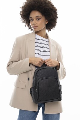 Kadın Benetton Grafiti Sırt Çantası - Siyah 