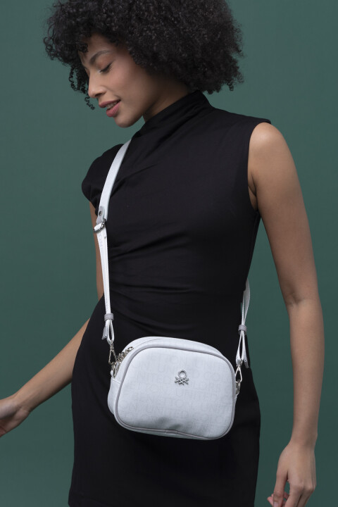 Benetton Kadın Çapraz Çanta - Beyaz A.Gri 