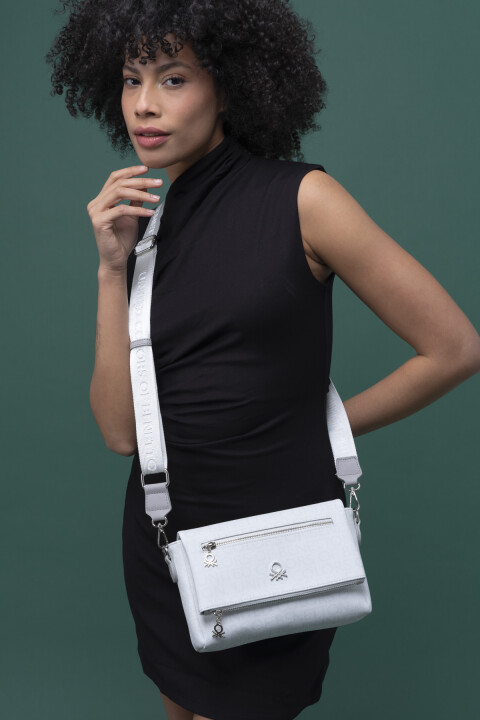 Benetton Kadın Çapraz Çanta - Beyaz A.Gri 