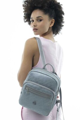 Kadın Graffiti Sırt Çantası Bnt_1048-Platin 