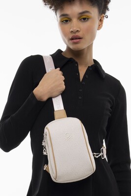 Kadın Graffiti Vücut Çantası-Bej-A.Camel 