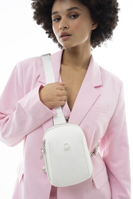 Kadın Graffiti Vücut Çantası-Beyaz 