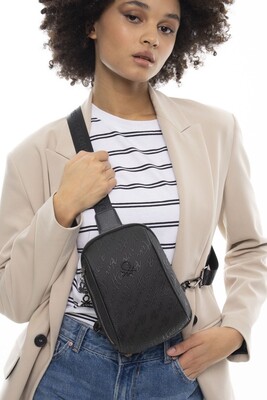 Kadın Graffiti Vücut Çantası-Siyah 