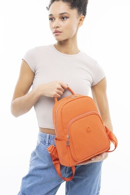 Kadın Grafiti Sırt Çantası - Turuncu 