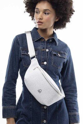 Monogram Bel Çantası Bnt_948-Beyaz-A.Gri 