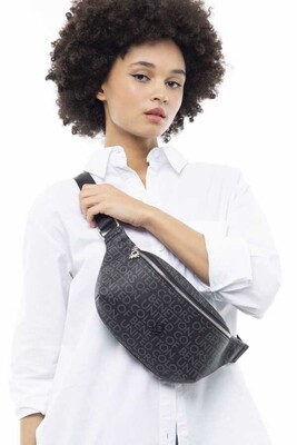 Monogram Bel Çantası Bnt_948-Siyah 