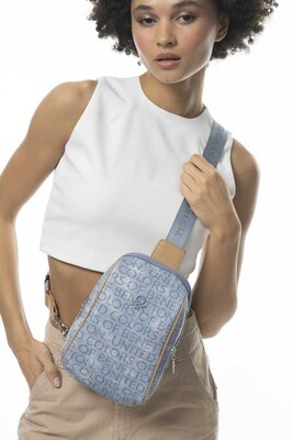 Monogram Çapraz Vücut Çantası Bnt_952-Kot-Mavi-A.Camel 