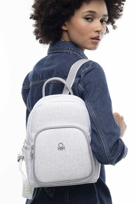 Monogram Sırt Çantası Bnt_917-Beyaz-A.Gri 