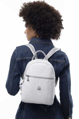 Monogram Sırt Çantası Bnt_946-Beyaz-A.Gri 