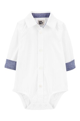 Erkek Bebek Kısa Kollu Body - Beyaz 