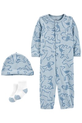 Layette Erkek Bebek 3'Lü Tulum Set 