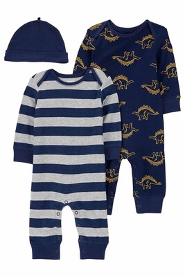 Layette Erkek Bebek Tulumlu Set-Lacivert 