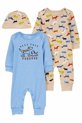 Layette Erkek Bebek Tulumlu Set-Mavi 