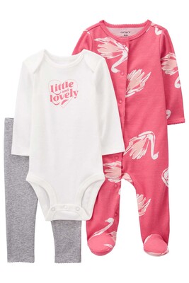Layette Kız Bebek Tulumlu Set-Pembe 