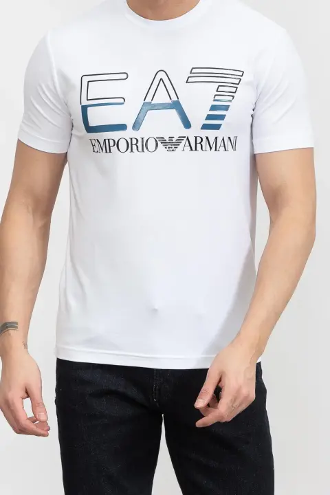 Bisiklet Yaka Erkek T-Shirt-Beyaz 