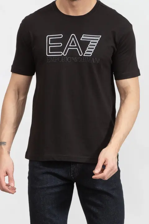 Bisiklet Yaka Erkek T-Shirt-Siyah 