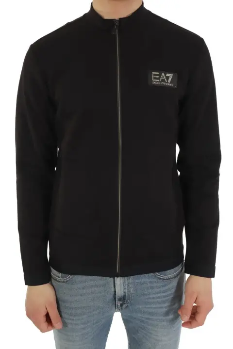 Erkek Fermuarlı Sweatshirt-Siyah 