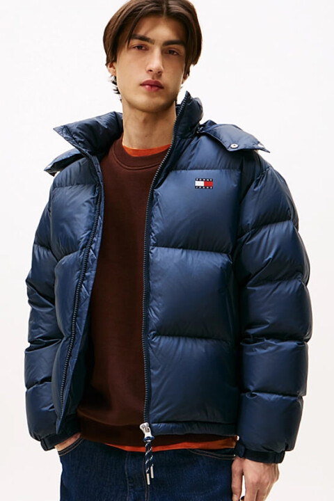 Erkek Alaska Relaxed Fit Çıkarılabilir Kapüşonlu Şişme Mont - Lacivert 