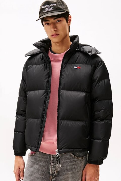 Erkek Alaska Relaxed Fit Çıkarılabilir Kapüşonlu Şişme Mont - Siyah 