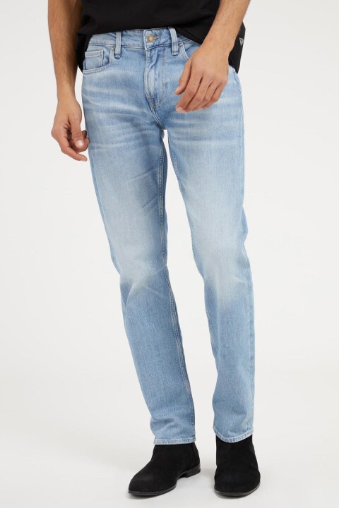 Erkek Angles Denim Pantolon - Mavi 