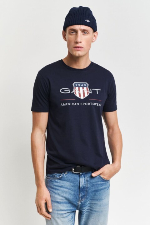 Erkek Archive Shield T-Shirt - Lacivert 