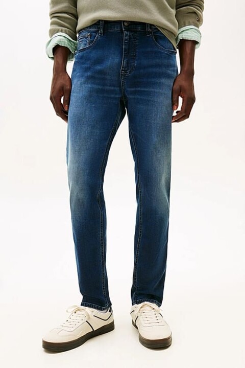 Erkek Austin Dar Kalıp Daralan Paça Jean Pantolon - Mavi 