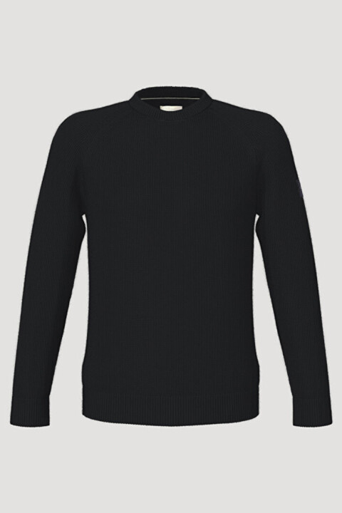 Erkek Badge Easy Kazak - Siyah 