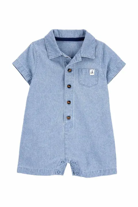 Erkek Bebek Kısa Tulum 