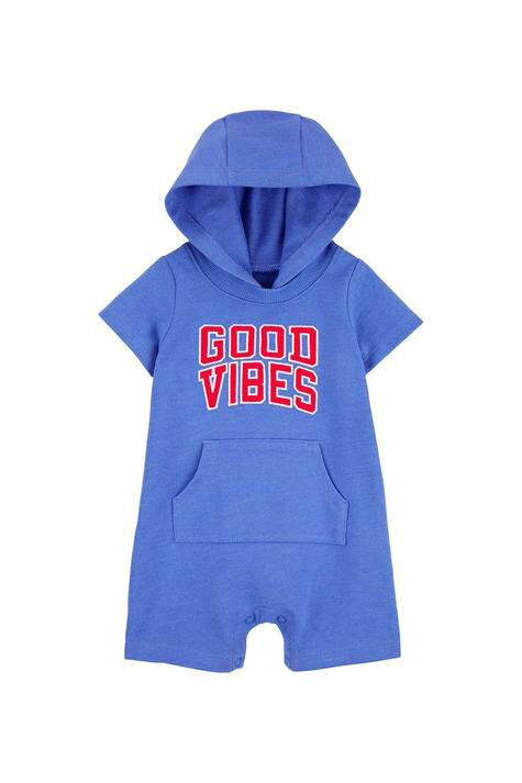 Erkek Bebek Kısa Tulum - Mavi 