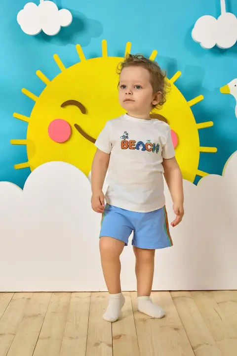 Erkek Bebek Şort Mavi 