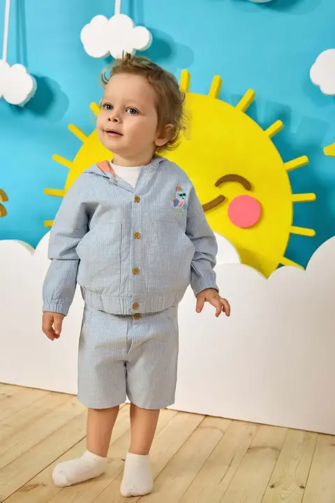 Erkek Bebek Şort Mavi 