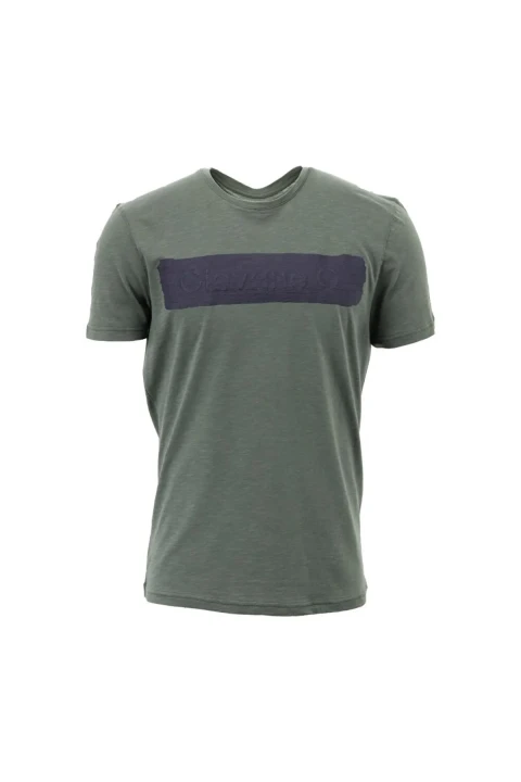 Erkek Bisiklet Yaka Regular Kalıp Baskılı T-Shirt - Yeşil 