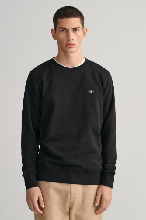 Erkek Bisiklet Yaka Sweatshirt - Siyah 