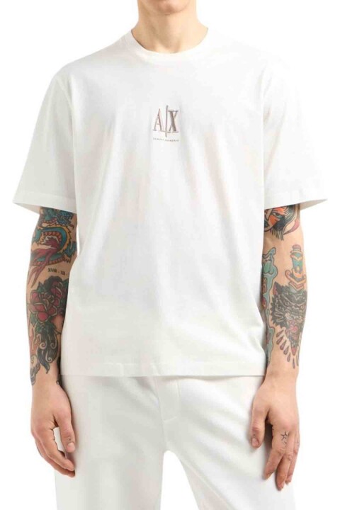 Erkek Bisiklet Yaka T-Shirt - Beyaz 