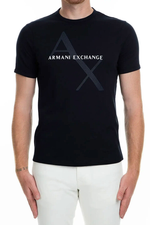 Erkek Bisiklet Yaka T-Shirt - Lacivert 