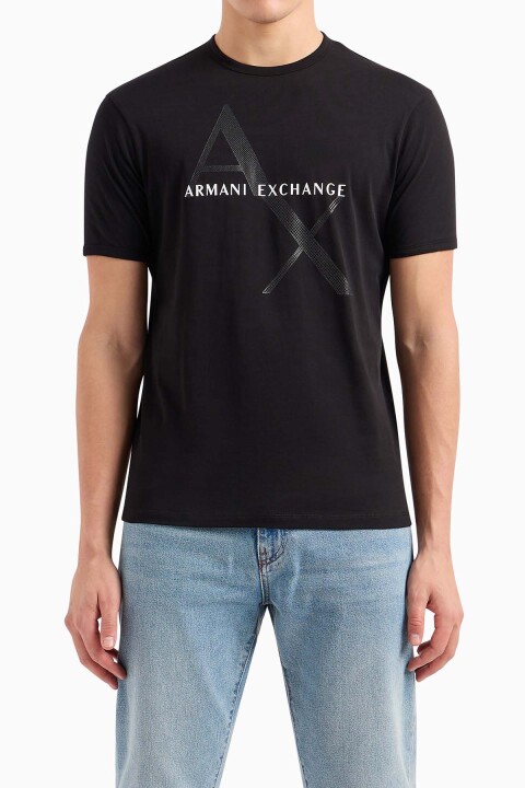 Erkek Bisiklet Yaka T-Shirt - Siyah 